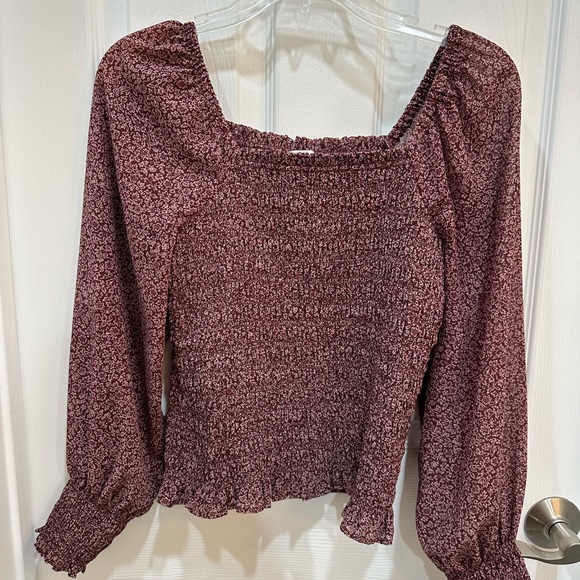 Madewell XS long sleeved smocked top - Picture 1 of 4